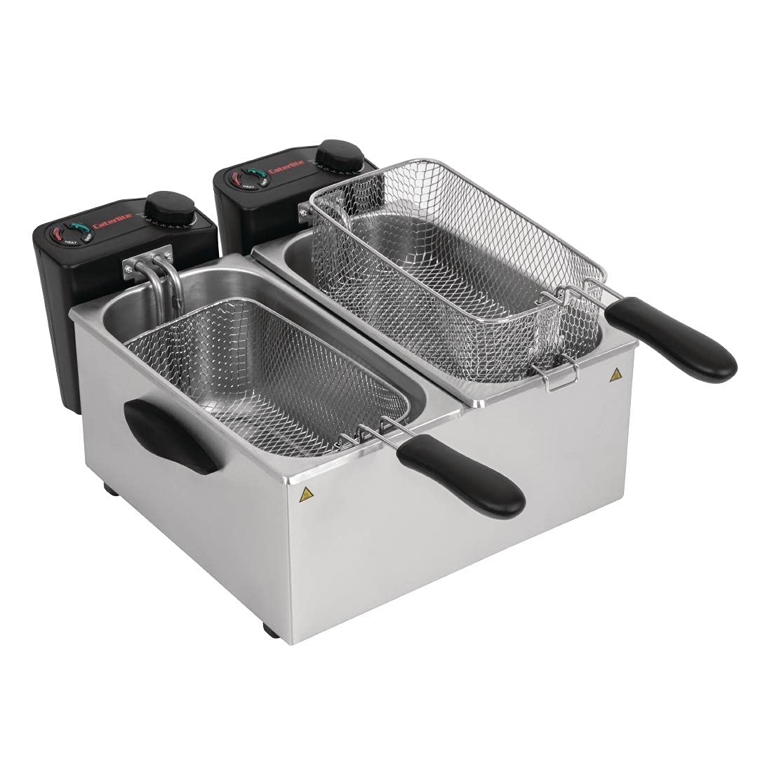 Caterlite Twin Tank Countertop Deep Fryer, Stainless Steel, 2 x 3.5L